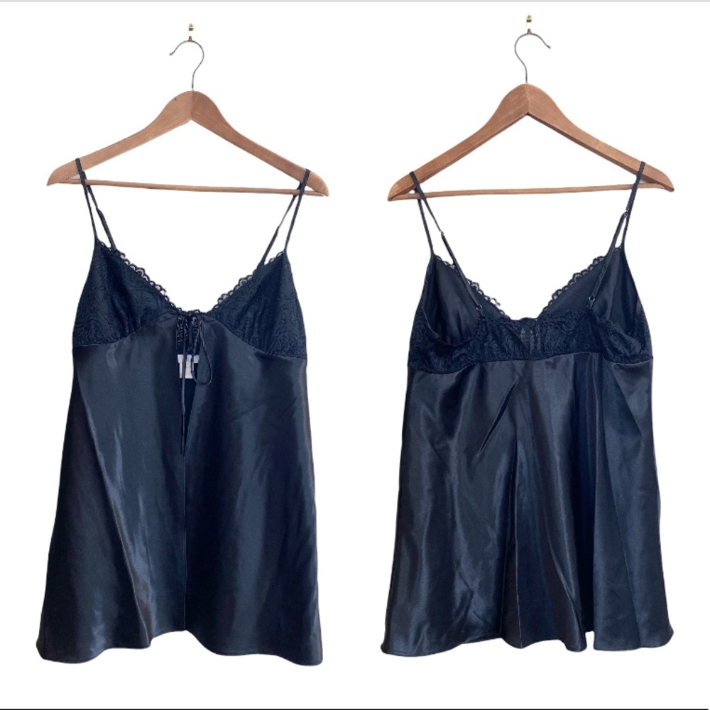 Versailles Black Front Tie Chemise